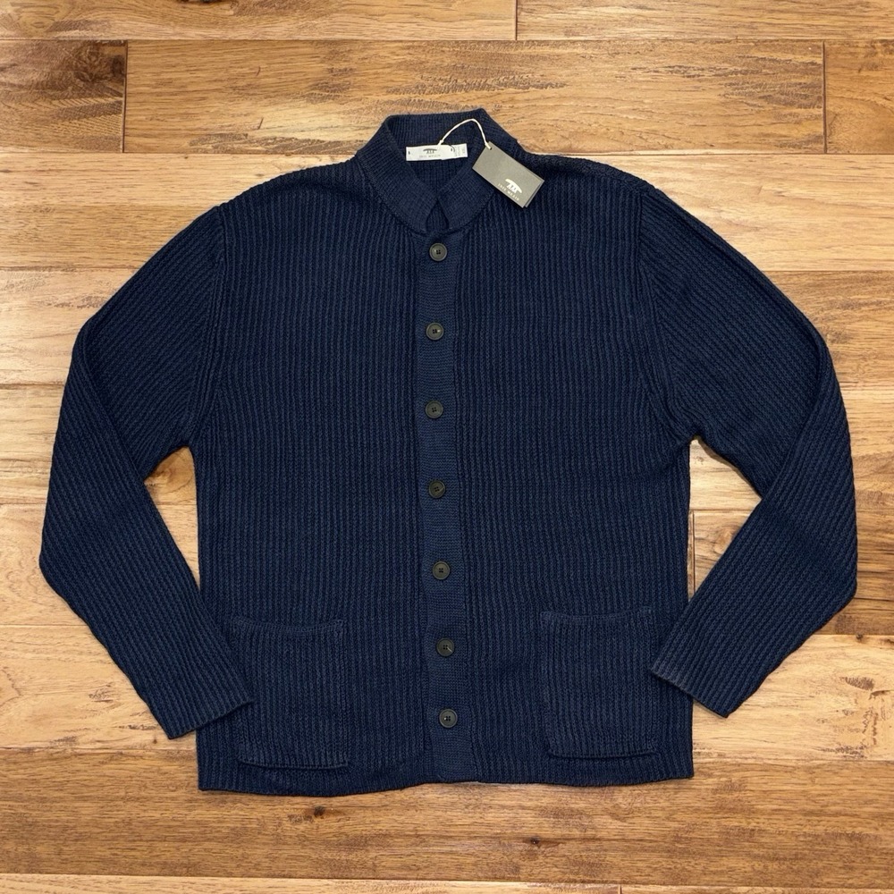 NWT Inis Meain 100% Linen Lightkeeper Jacket Sweater $745 Blue Men's 2XL